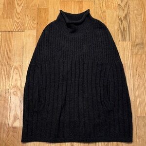 Vince Charcoal Black Sweater Poncho